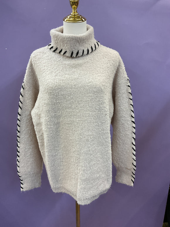 Cream Fallon Contrast Sweater