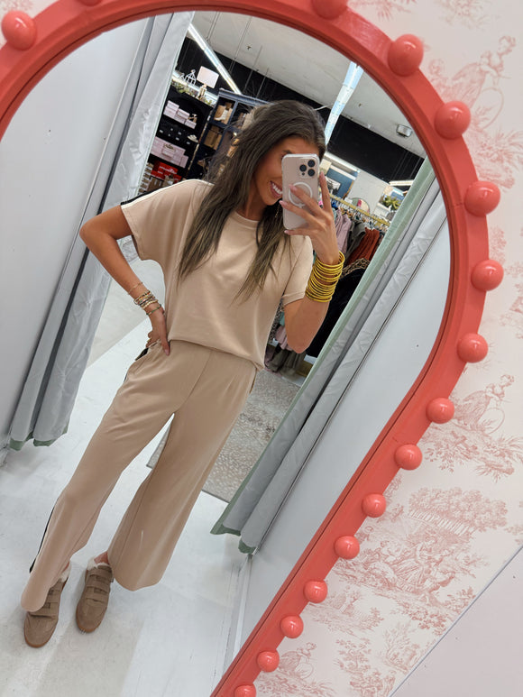 Tan short sleeve set