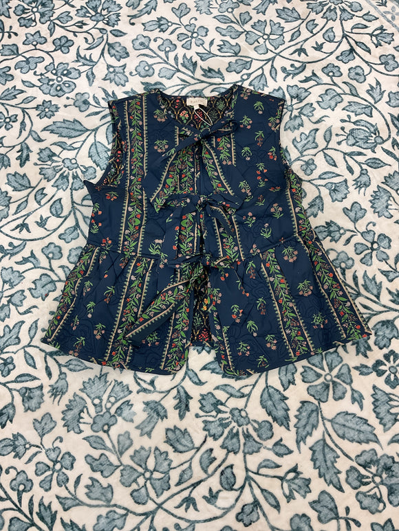 Navy Floral Top