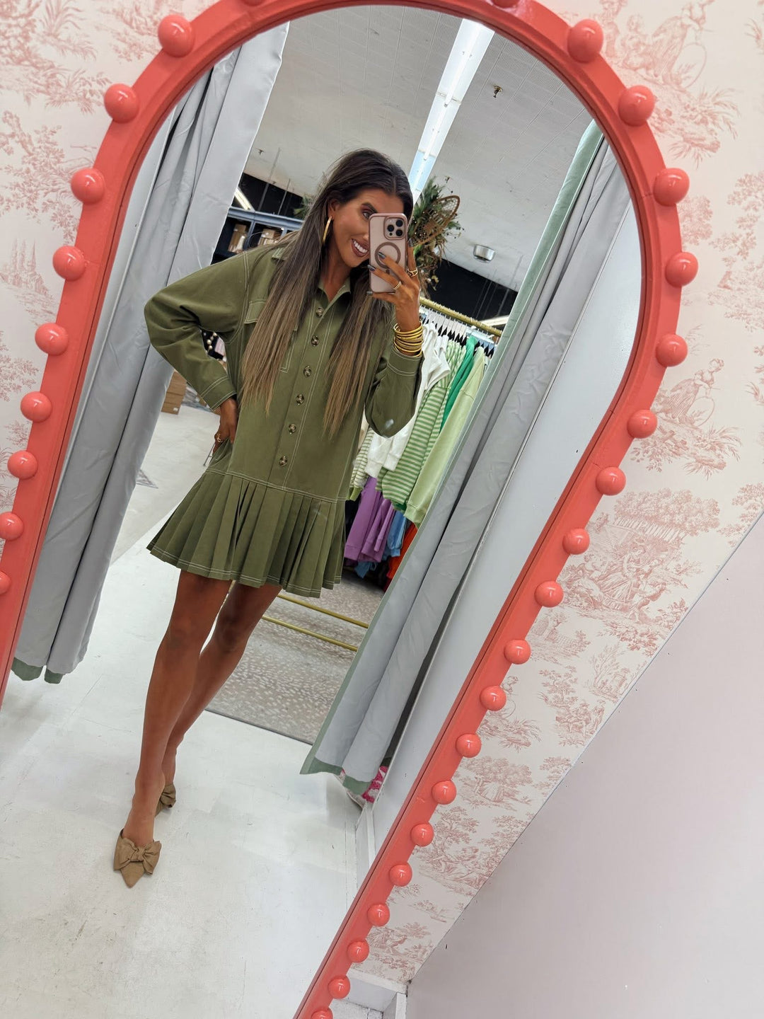 Olive Flow Dress