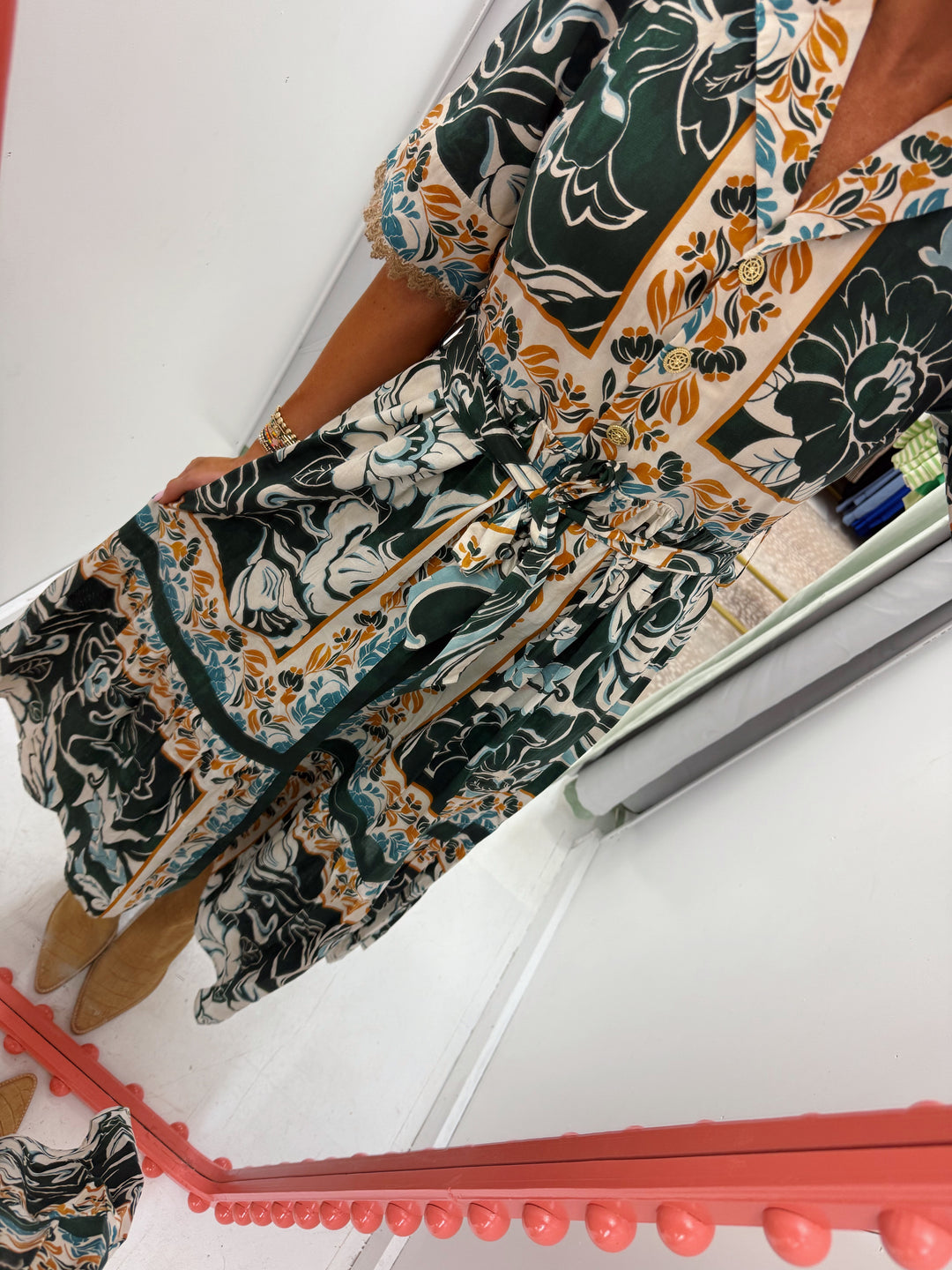 Hunter Green Button Down Dress