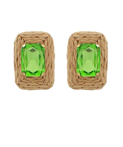 The Raffia Gem Studs