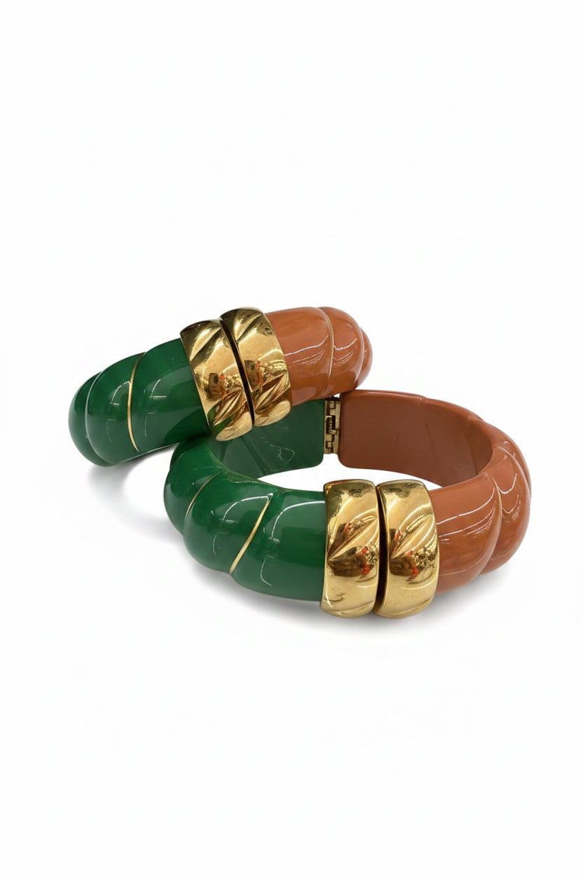 The Green &amp; Camel Bangle Bracelet | HART DESIGNS