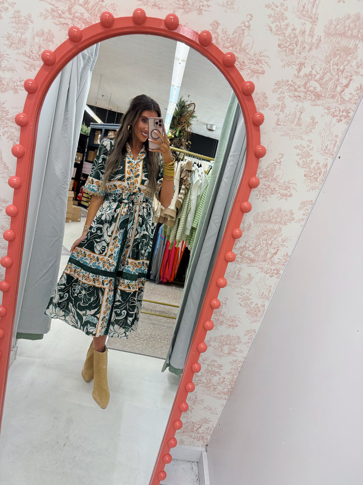 Hunter Green Button Down Dress