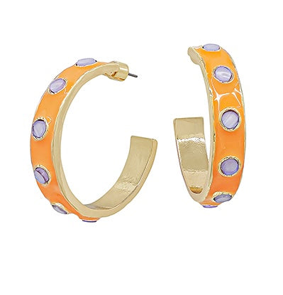 The Enamel Dot Hoops