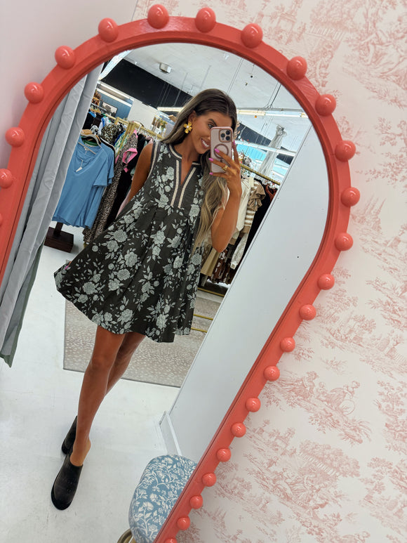 Brown Floral Dress