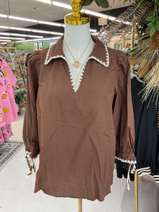 Brown Embossed Shirt