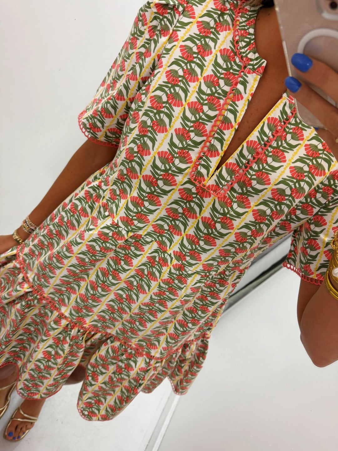 Coral Palm Grove Dress