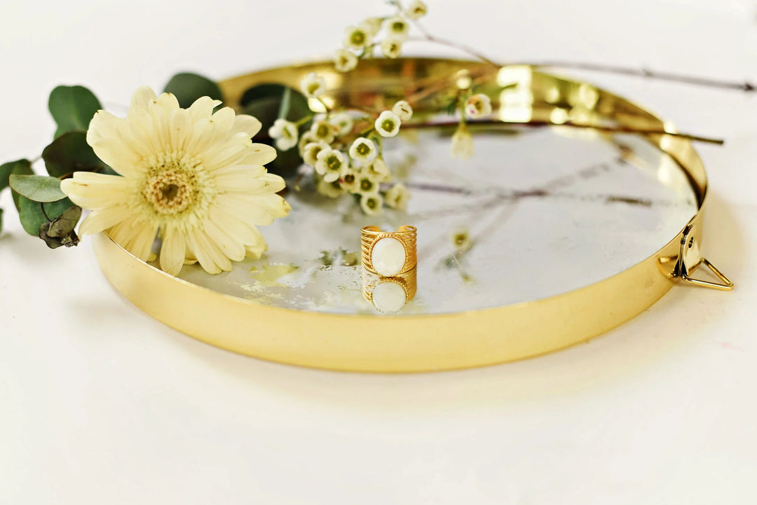 Oval Statement Ring in Pearl | TATUM JAMES DESIGNS
