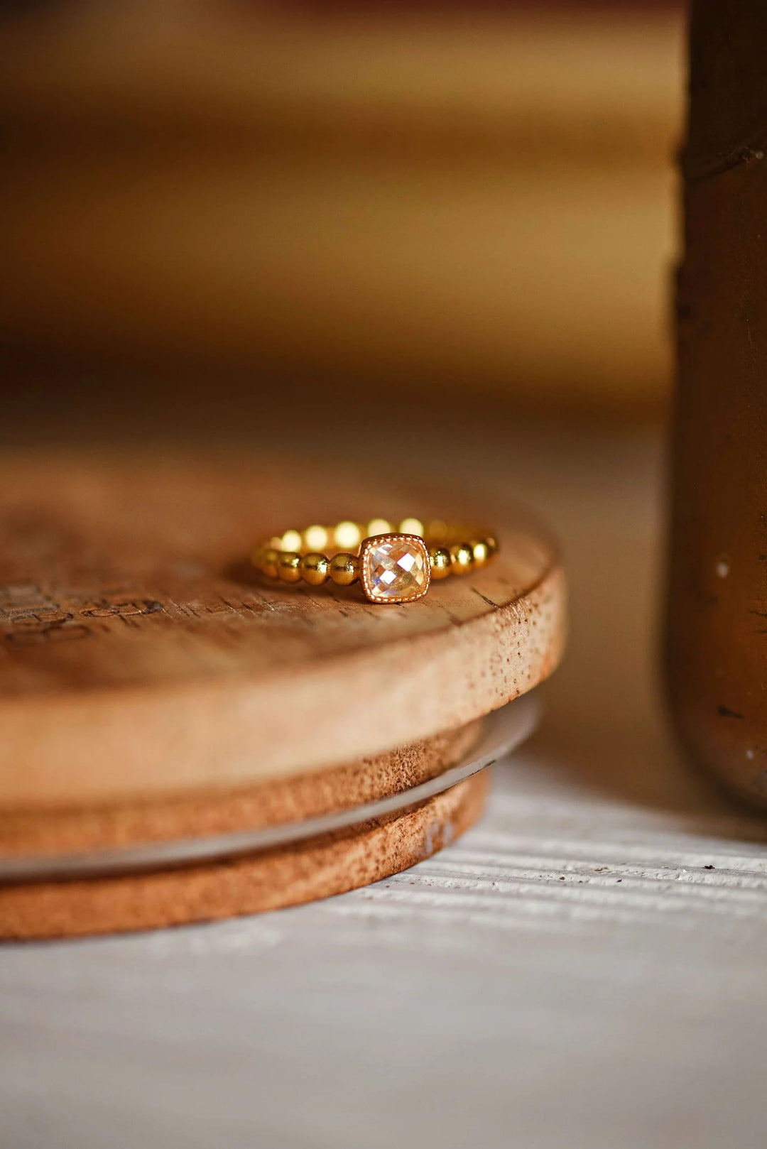 White CZ Single Square Stone Ring | TATUM JAMES DESIGNS