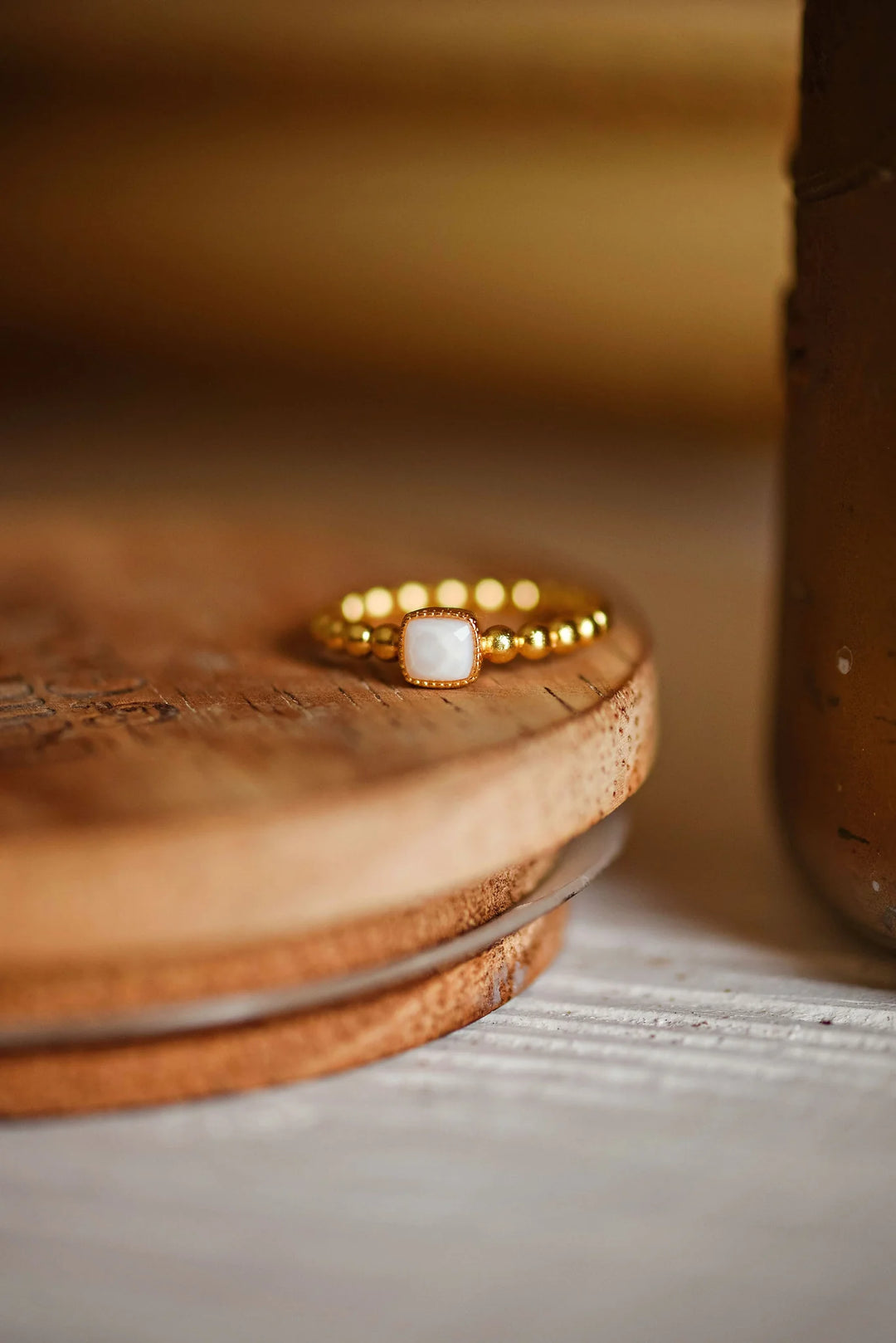 Pearl Single Square Stone Ring | TATUM JAMES DESIGNS