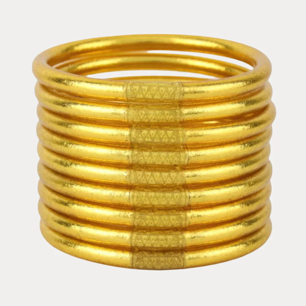 GOLD ALL WEATHER BANGLES® (SET OF 9) - SIZE LARGE