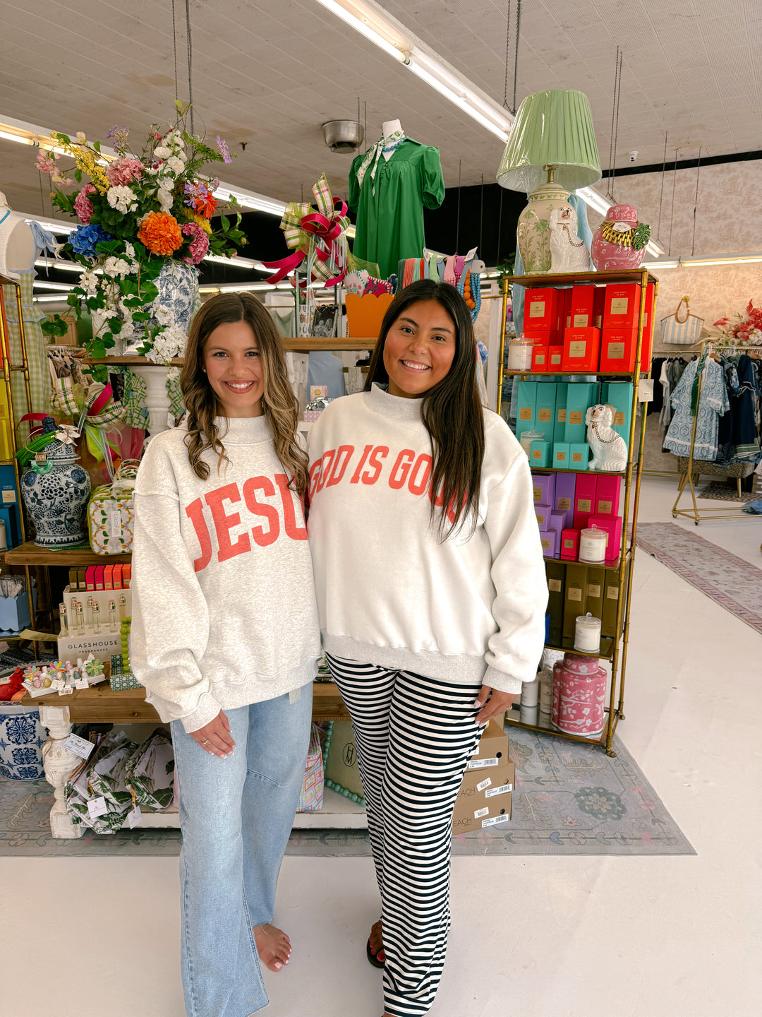 ‘Jesus &amp; God is Good’ Reversible Mock Neck