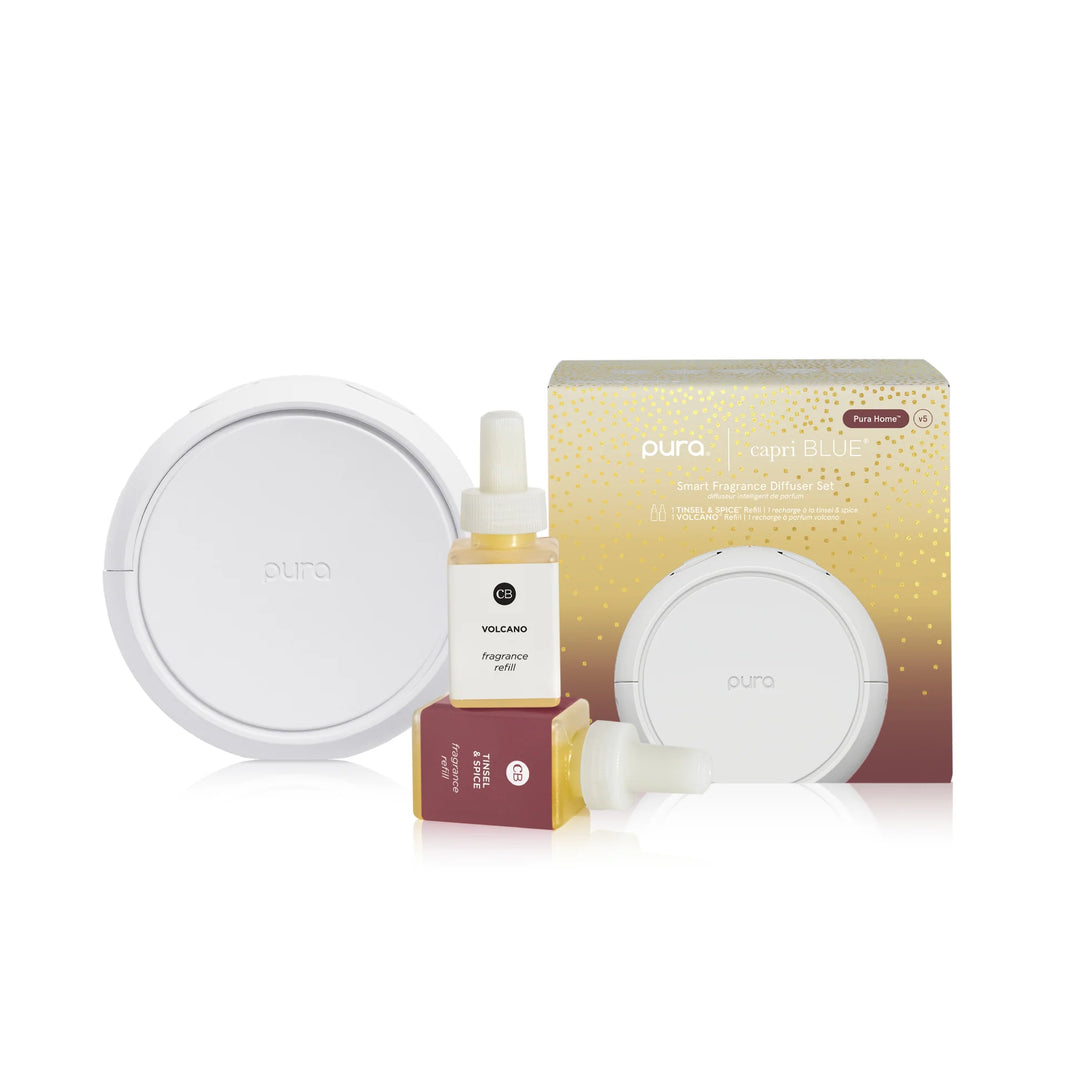 CB + PURA V5 Smart Home Diffuser Kit, Volcano + Tinsel &amp; Spice