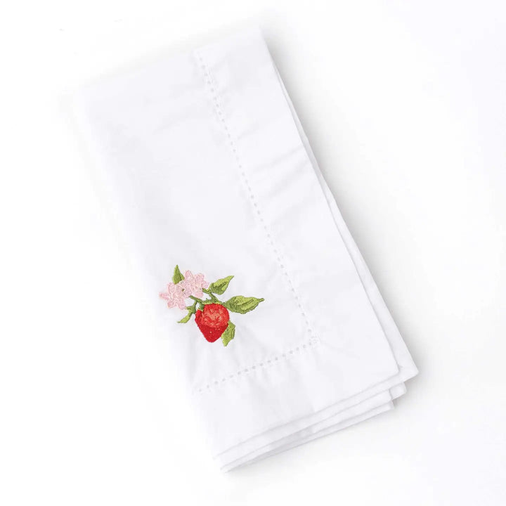 Botanical Berry Embroidered Dinner Napkin
