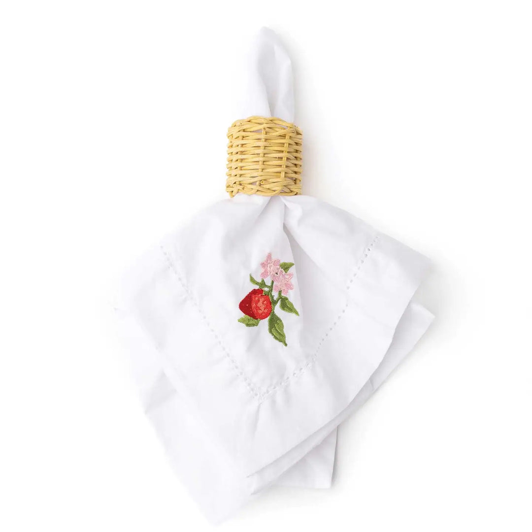 Botanical Berry Embroidered Dinner Napkin