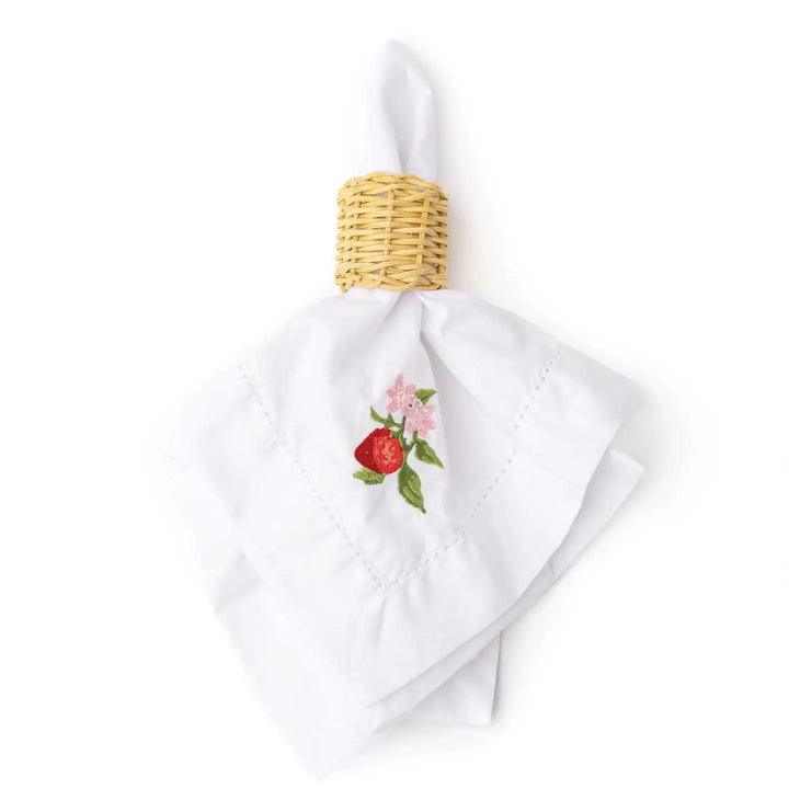 Botanical Berry Embroidered Dinner Napkin