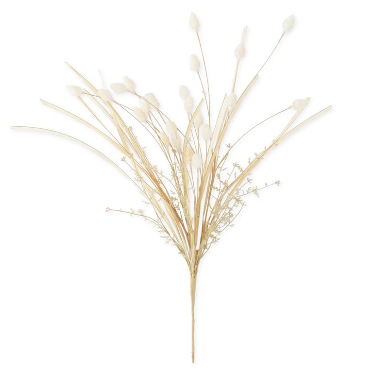 26 Inch Cream Flocked Thistle &amp; Grass Spray