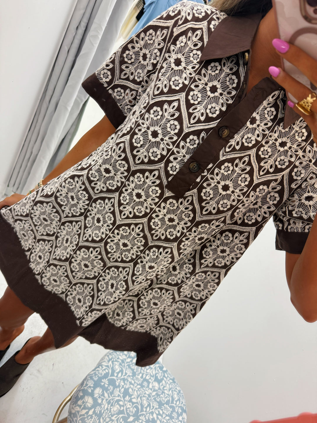Mocha Floral Dress