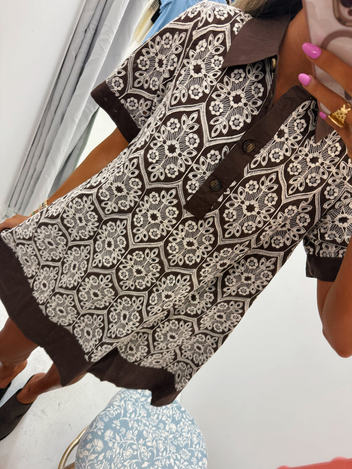 Mocha Floral Dress
