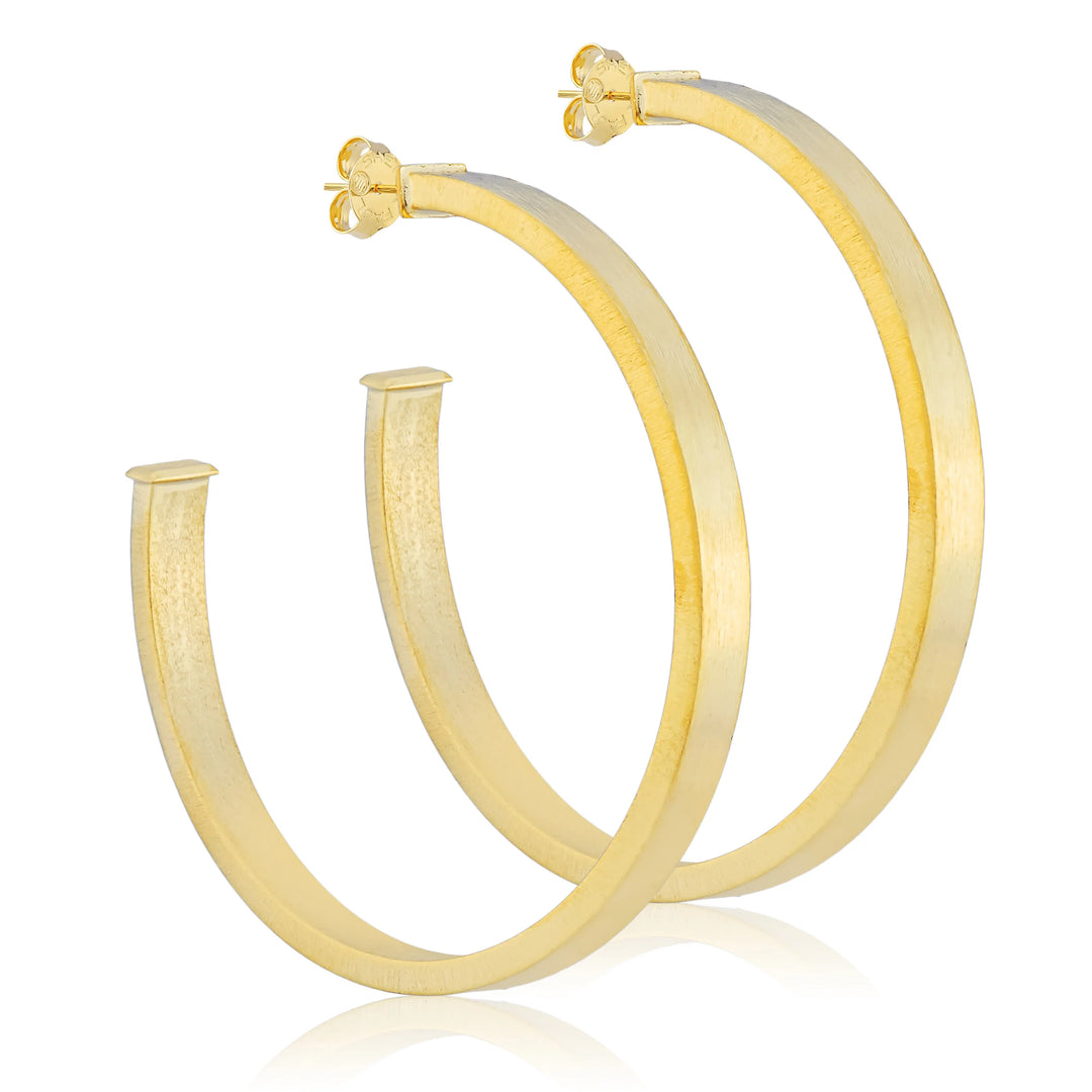 Sheila Fajl | Small Lunaria Hoops- Brushed 18K Gold Plated