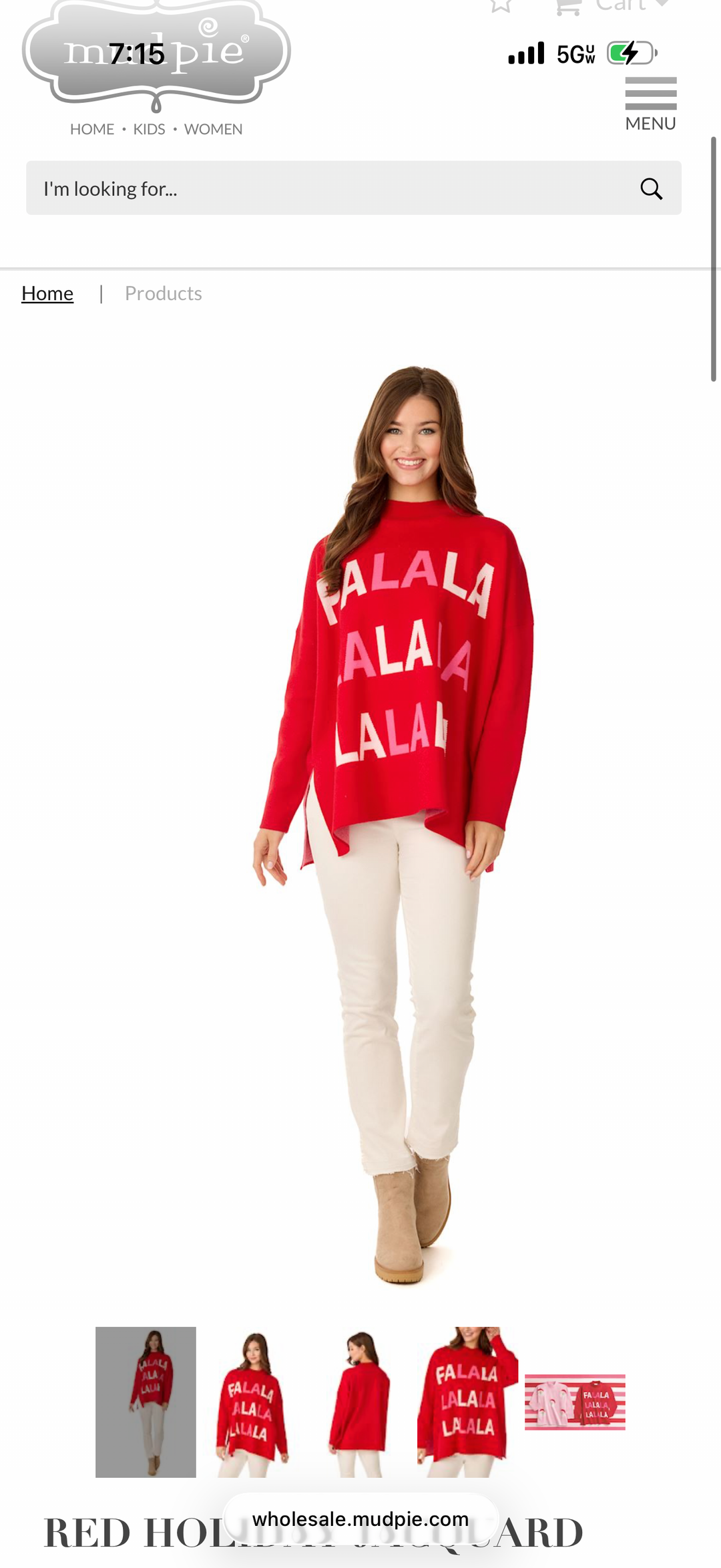 RED HOLIDAY JACQUARD SWEATER