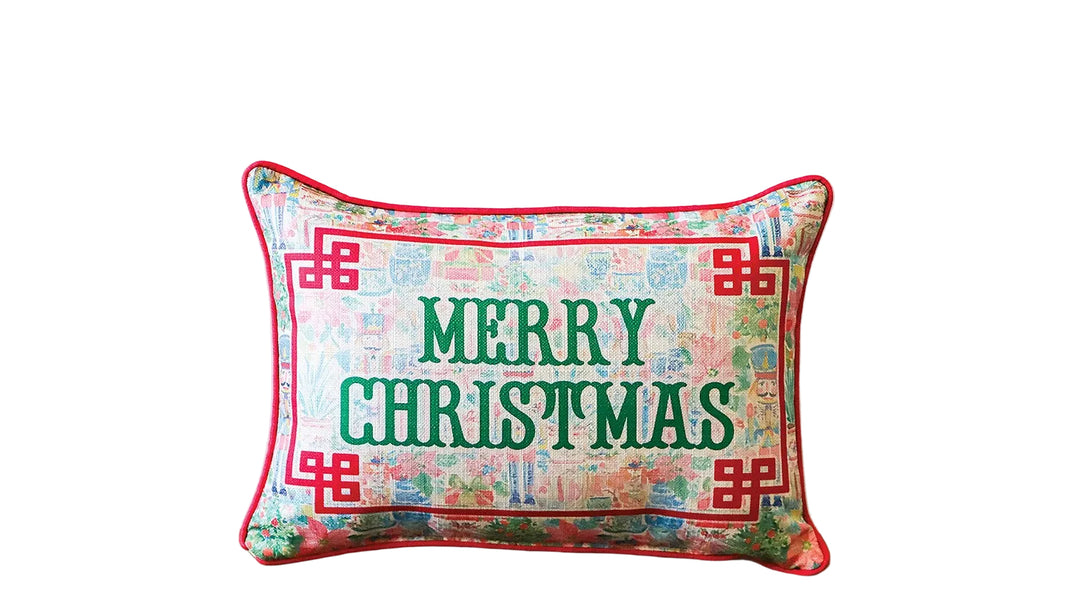 LILLY NUTCRACKER MERRY CHRISTMAS PILLOW