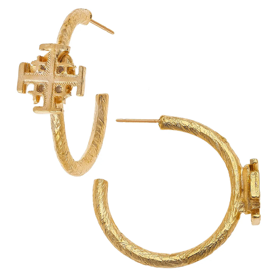 Mini Jerusalem Cross Hoops | SUSAN SHAW