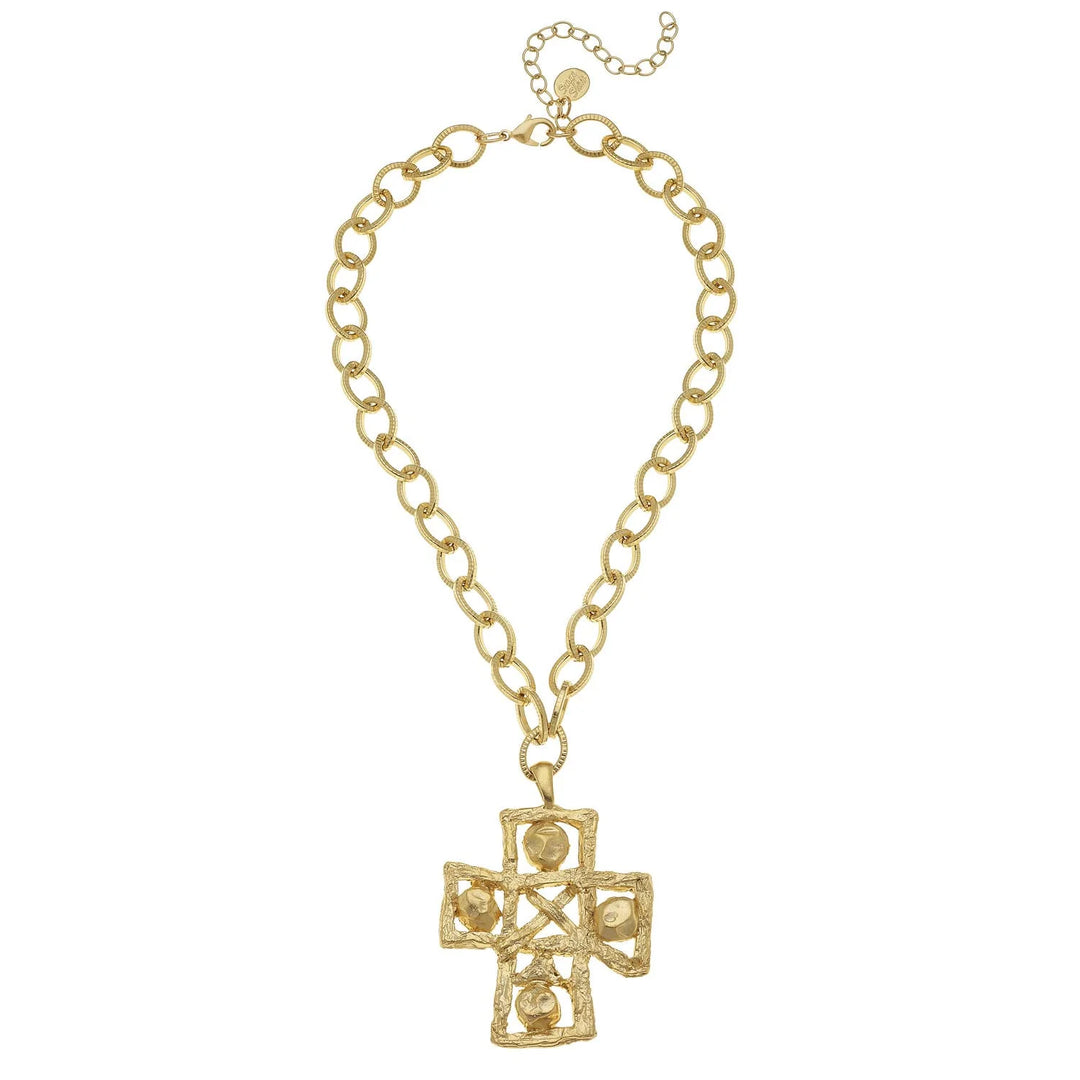 Gold Craft Cross Necklace | SUSAN SHAW
