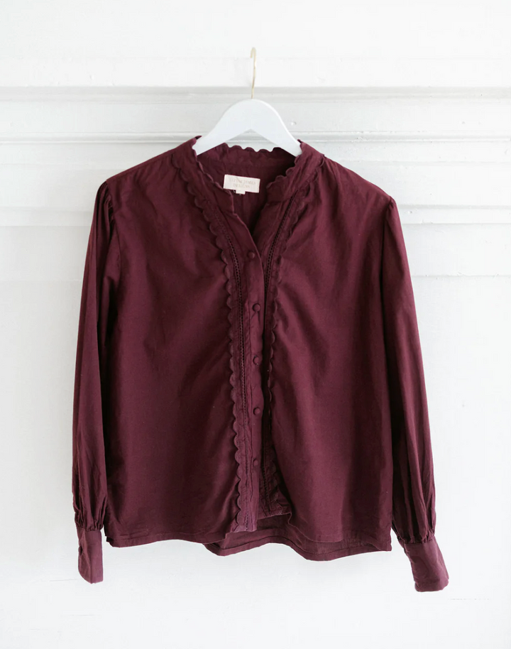 Tatum James Ivy Blouse | Maroon